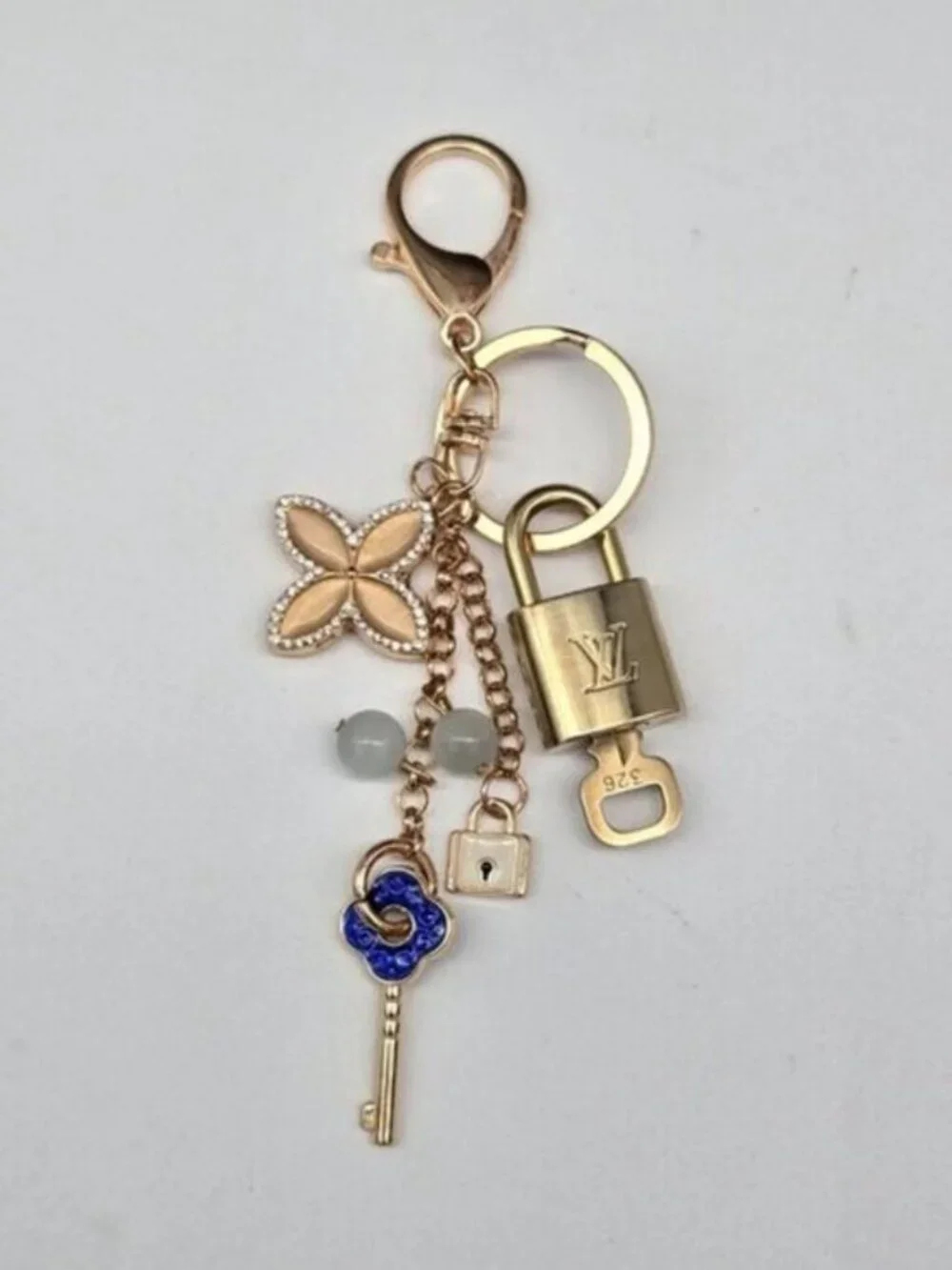 Authentic Louis Vuitton Gold Lock & Key 🔑 Bag Charm w/ Unbranded Charm